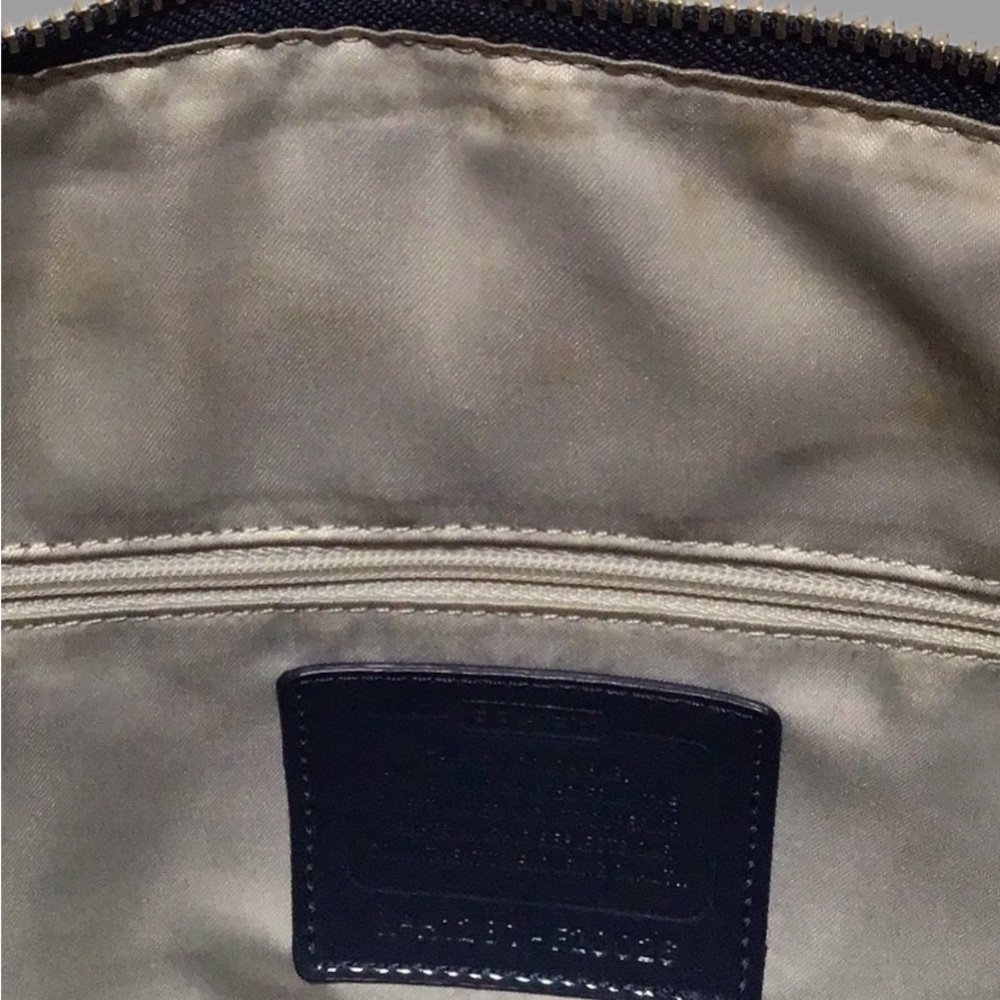 COACH Signature Coated Canvas Shoulder Bag,‎ Large, Dark Blue - Picture 13 of 16